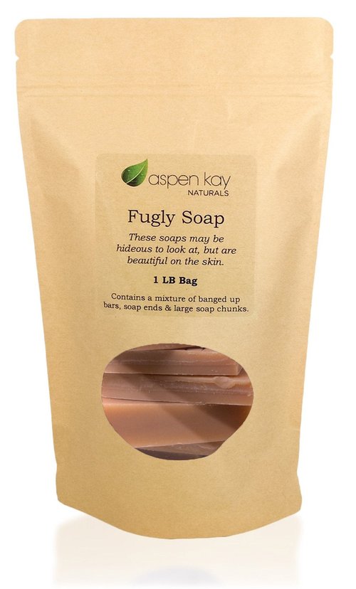 Aspen Kay Naturals - 1 Pound Bag of Fugly Soap, a Mixture of Banged Up Bars, Soap Ends & Soap Chunks. Natural & Organic Soap. (Turmeric)
