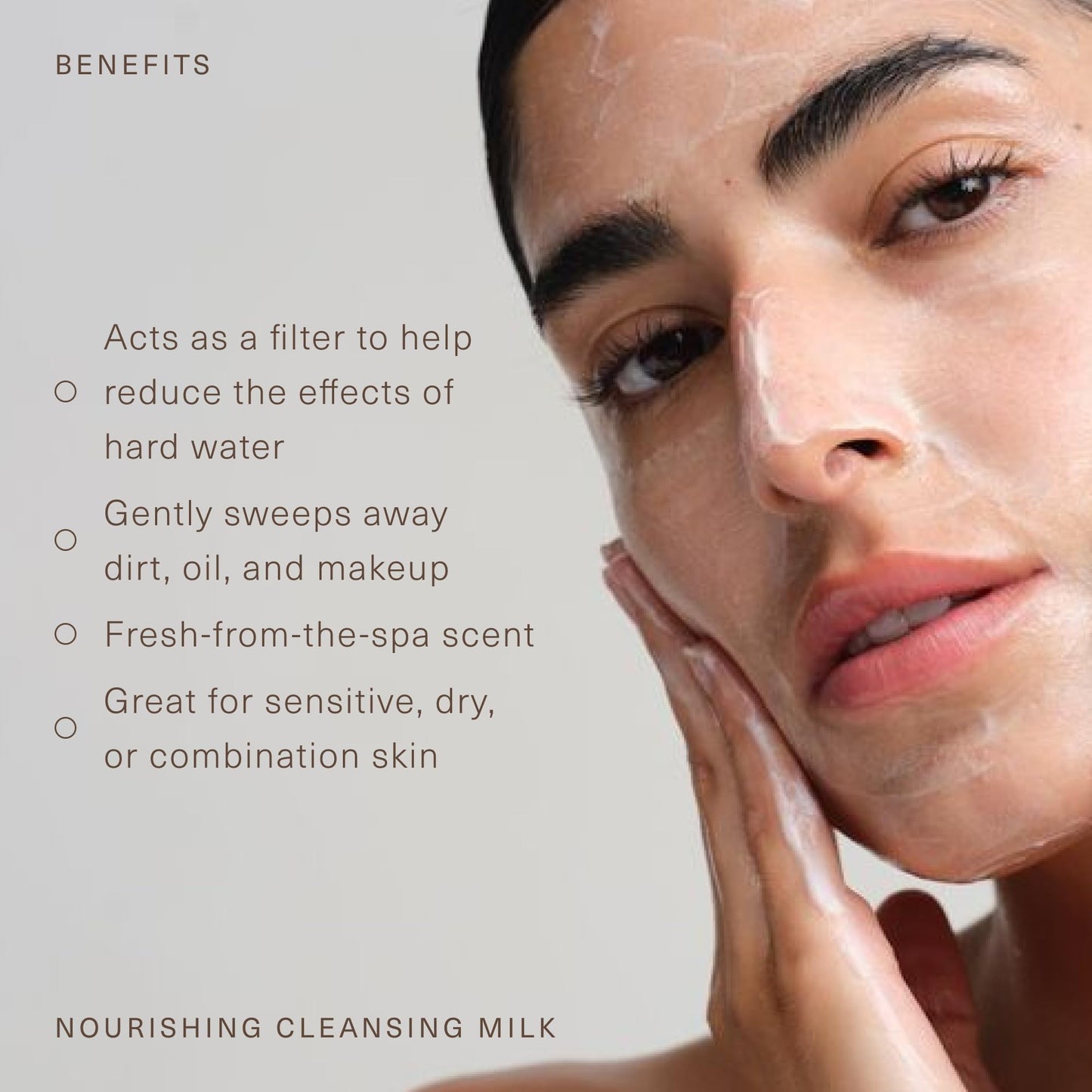 Oak Essentials Nourishing Cleansing Milk, Gentle Hydrating Face Cleanser with Oat Amino Acids, Rice Bran and Rosemary Extract, Removes Makeup and Sunscreen, 5 Fl Oz