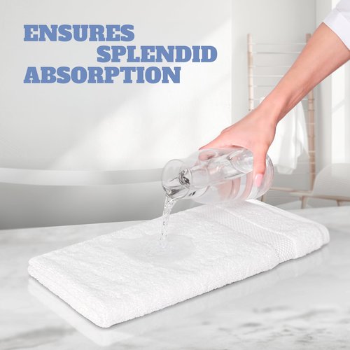 Wealuxe White Washcloths for Body and Face Towel, Cotton Wash Cloths Bulk 48 Pack, Flannel Spa Fingertip Wash Clothes 12x12 Inch, Soft Absorbent Gym Towels