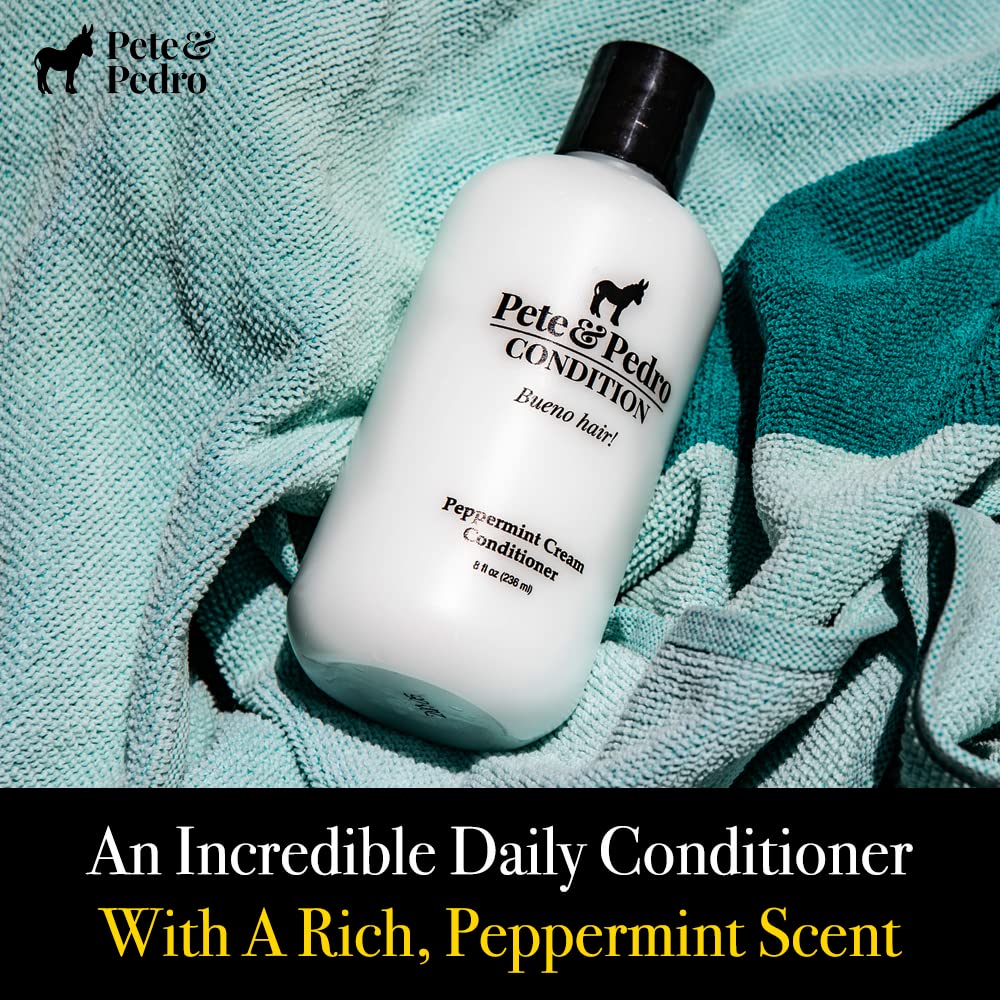 Pete & Pedro CONDITION - Peppermint Daily Conditioner for Men & Women | Creamy Conditioner Hydrates & Heals Dry, Damaged Hair | As Seen on Shark Tank, 2 oz. Travel Size