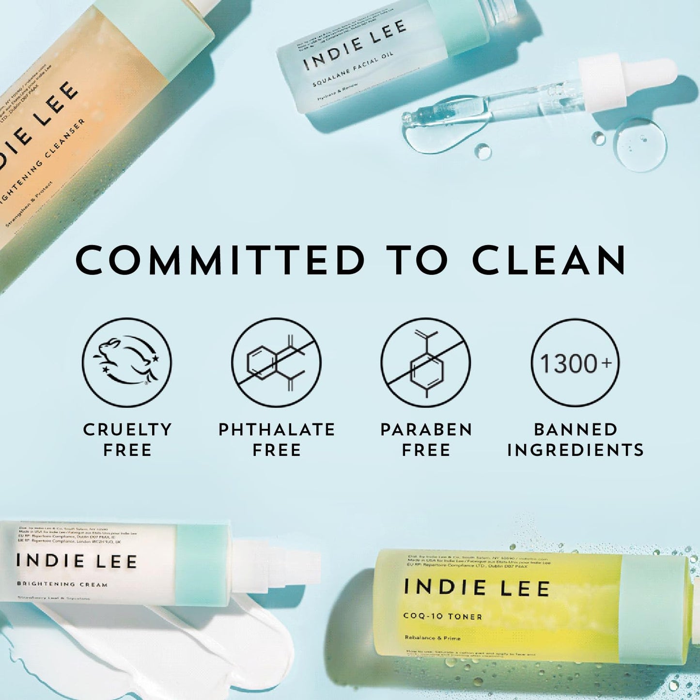 Indie Lee Soothing Facial Cleanser - Moisturizing Face Wash + Makeup Remover for Sensitive Skin - Plump, Hydrate + Calm Redness with Rose Damascena + Chamomile Oil for Skin (125ml)