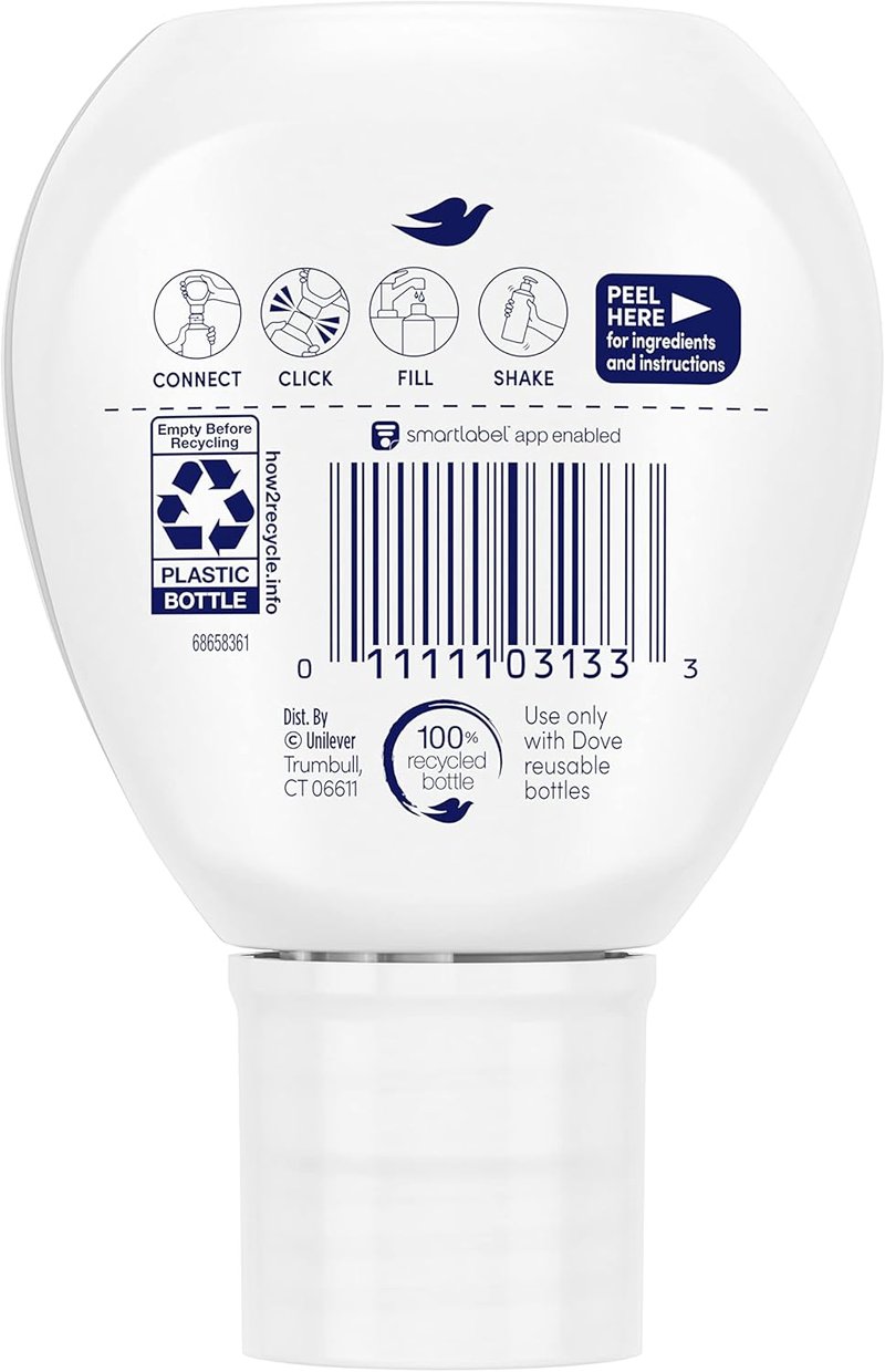 Dove Body Wash Concentrate Refill - Shea & Warm Vanilla | 4 Pack, 4 Fl Oz (Makes 16 Fl Oz) for Soft Skin
