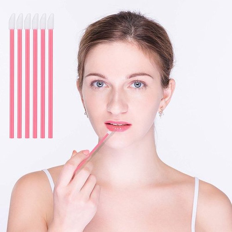 Mooerca 650PCS Disposable Lip Gloss Applicators Make Up Brush Lipstick Wands Makeup Applicators Brushes Applicator Tool Makeup Beauty Tool Kits Disposable Lip Brushes Tool Kits Pink
