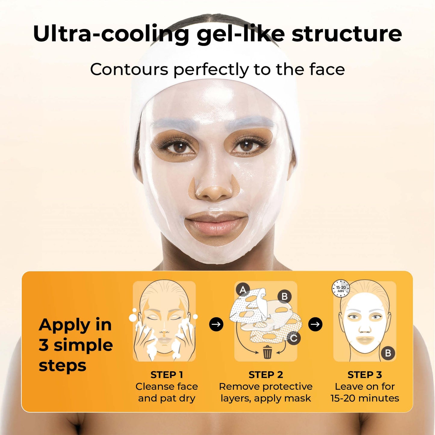 STARSKIN After Party 1x40g, Bio-Cellulose Brightening Face Mask for all Skin Types, Korean Skincare Mask infused with Vitamin C Serum and Niacinamide, Energizing and Soothing, K Beauty Skincare
