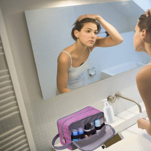 Toiletry Bag for Men/Women Hanging Dopp Kit Water Resistant Shaving Bag Small Toiletry Bag for Traveling (purple)