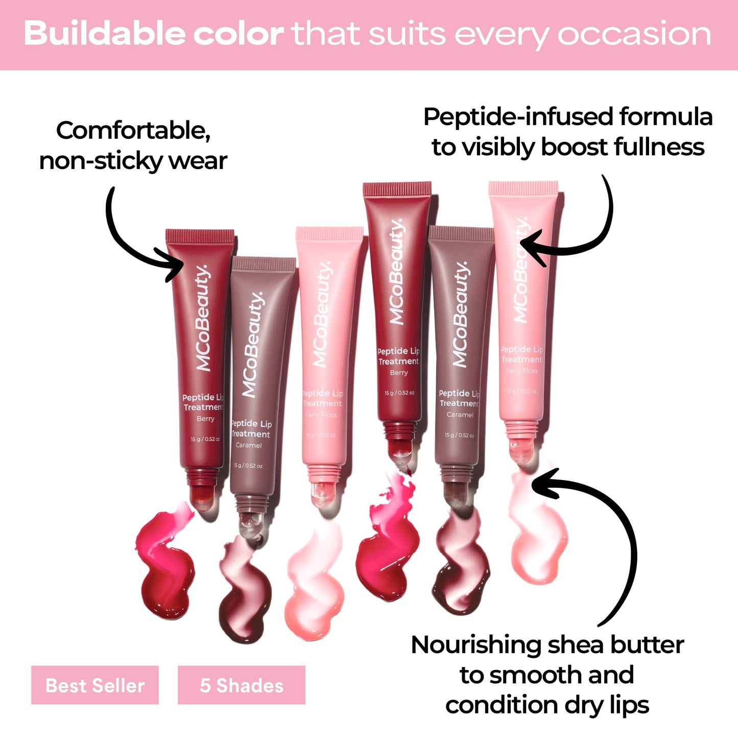 MCoBeauty Peptide Lip Treatment - Buttercream Plumping Lip Gloss Balm
