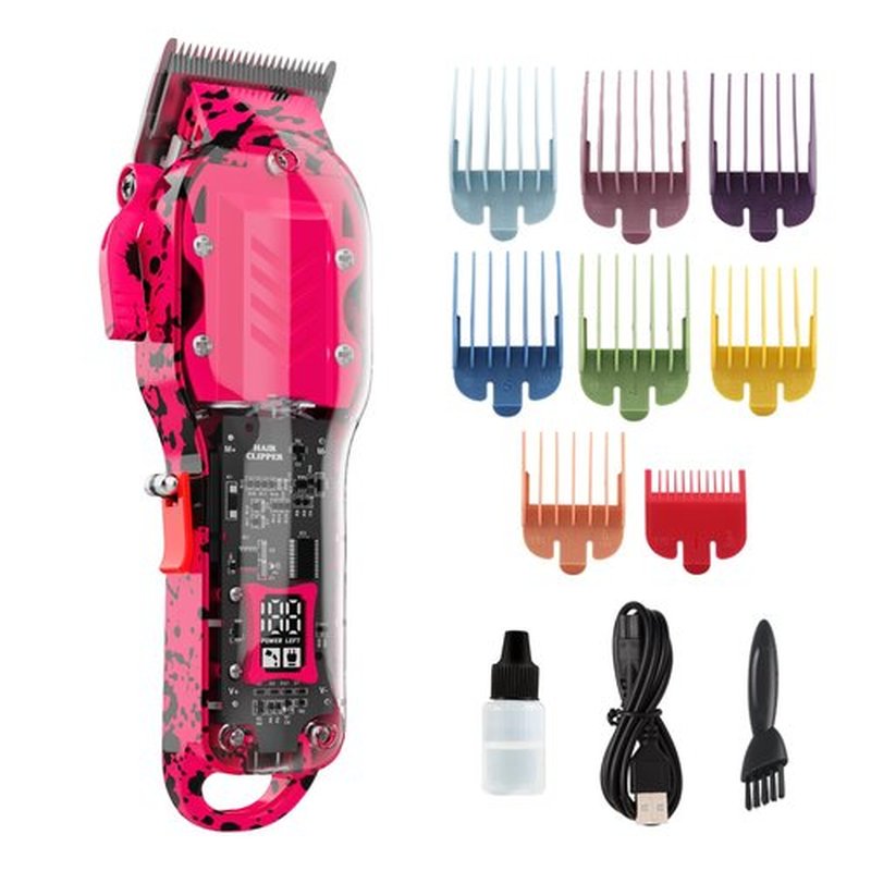 Professional Hair Clippers for Men, Cordless Barber Clippers for Hair Cutting & Grooming, LED Display Hair Clippers Set for Barber Haircut with 8 Fade Taper Combs