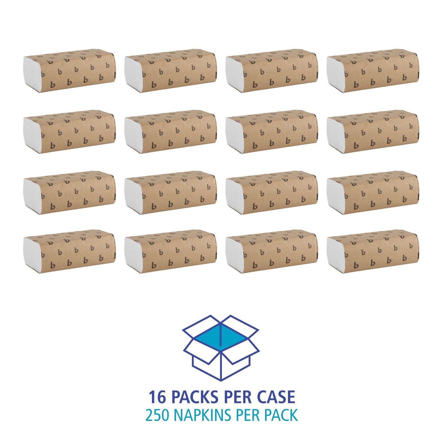Boardwalk Multifold Disposable Bathroom Paper Hand Towels, 1-Ply, 9 x 9.45, 250 Towels/Pack, 16 Packs/Carton, White