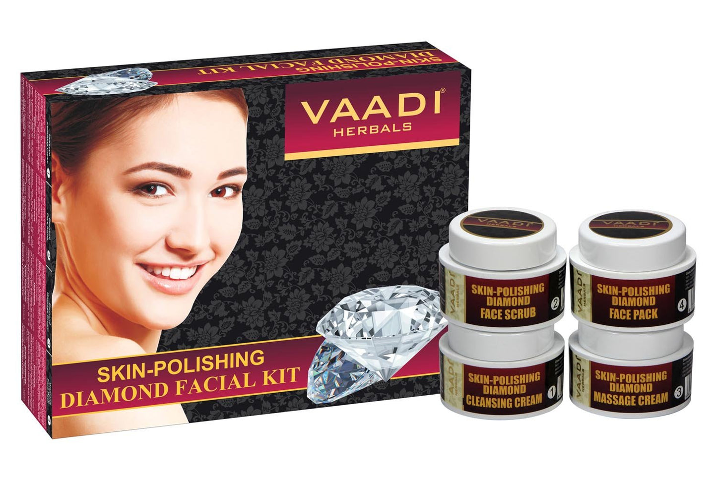 Facial Kit - Skin-polishing Diamond Facial Kit - ★ ALL Natural - ★ Suitable for All Skin Types and Both for Men and Women - ★ 70 Grams - Vaadi Herbals