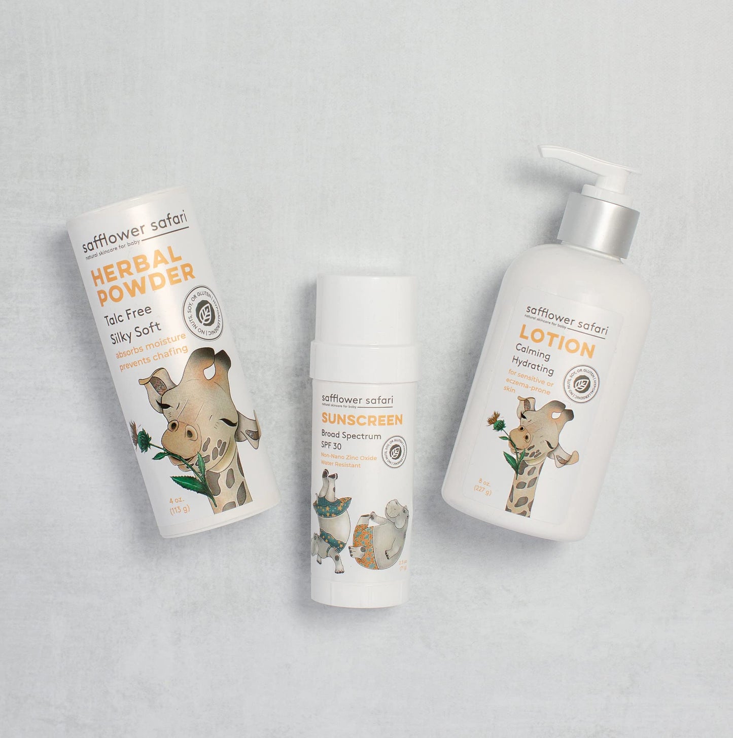 Herbal Baby Powder - All-Natural,Talc-Free Organic Arrowroot, Hypoallergenic, Vegan Made in USA by Safflower Safari