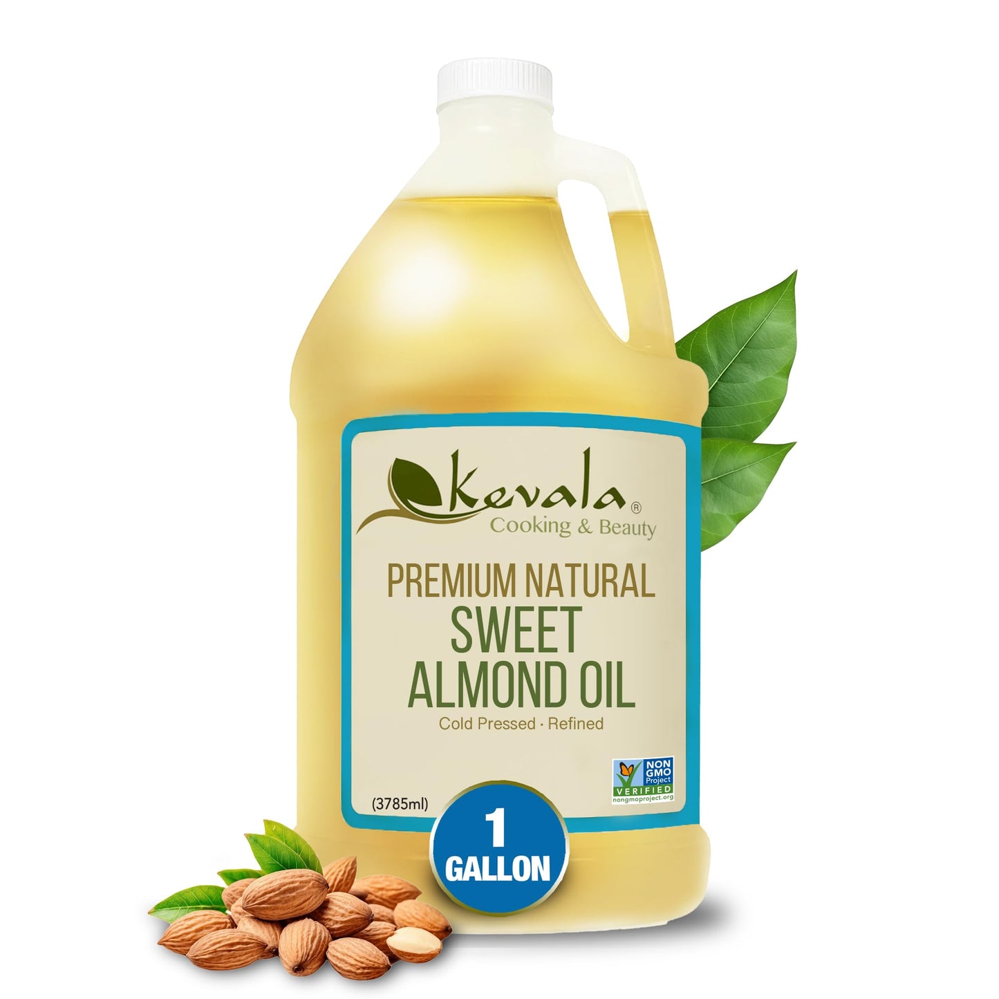 Kevala Sweet Almond Oil - 1 gal, Vegetable Salad Dressing Base, Beauty Oil