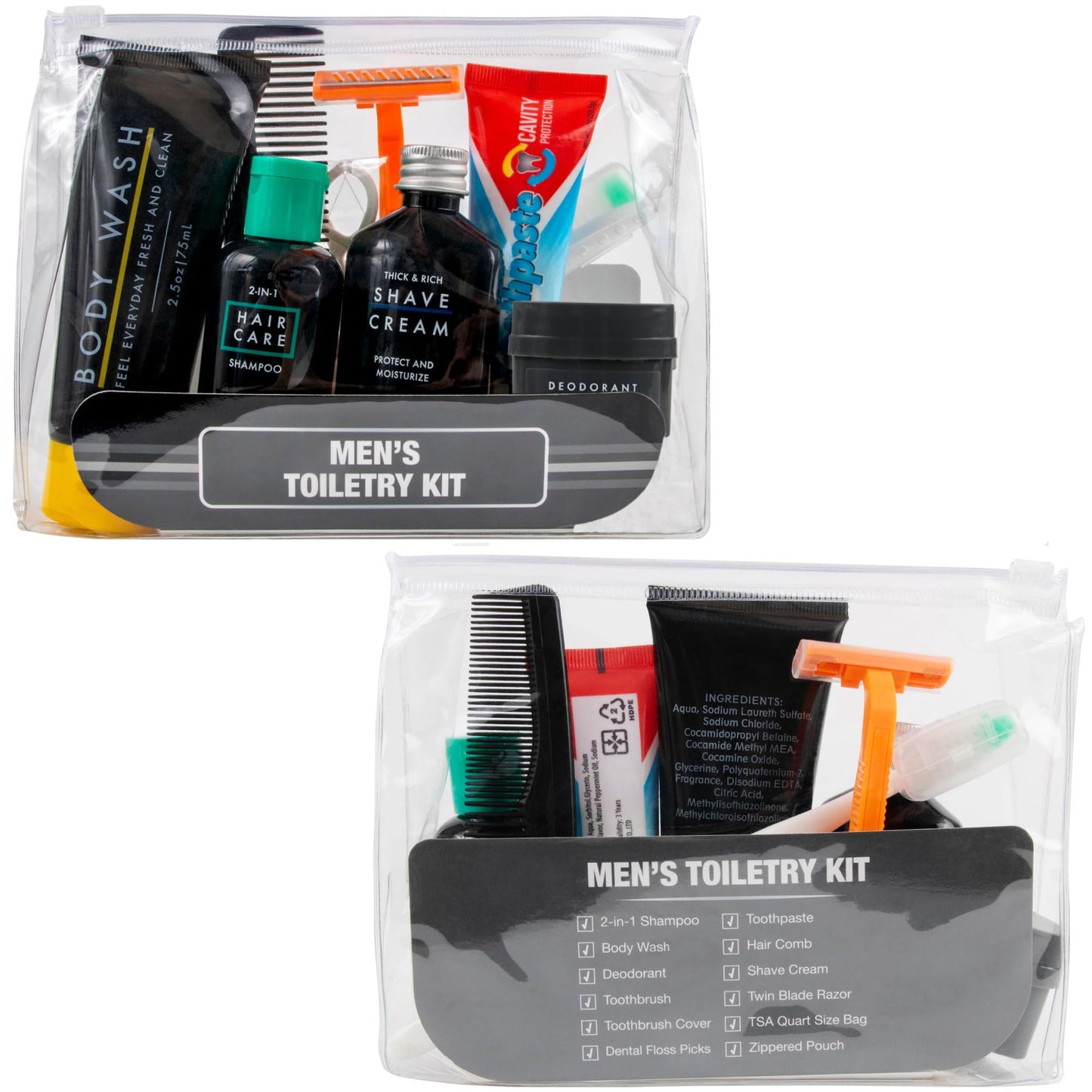 Trail maker (25 Pack) Homeless Care Package Hygiene Kits for Men, 13 Piece Travel Size Toiletries, Summer Essentials with Toothbrush, Soap, Shampoo, and Deodorant