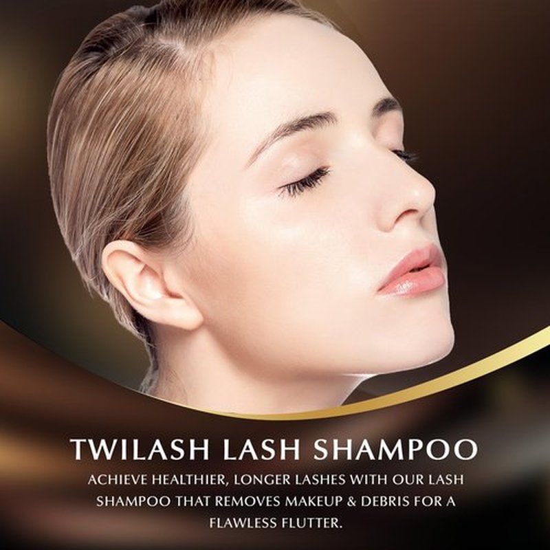 TWILASH BY DLY Lash Shampoo 100ml/ 3.42oz for Salon & Home Use - High-Purity Eyelash Cleanser, And an Extended Handle Lash Shampoo Brush