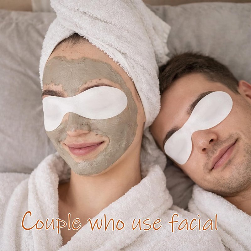 Disposable Eye Covers for Facials - 200 Non-Woven Cotton Pads for Skincare | Spa Treatment Sheets