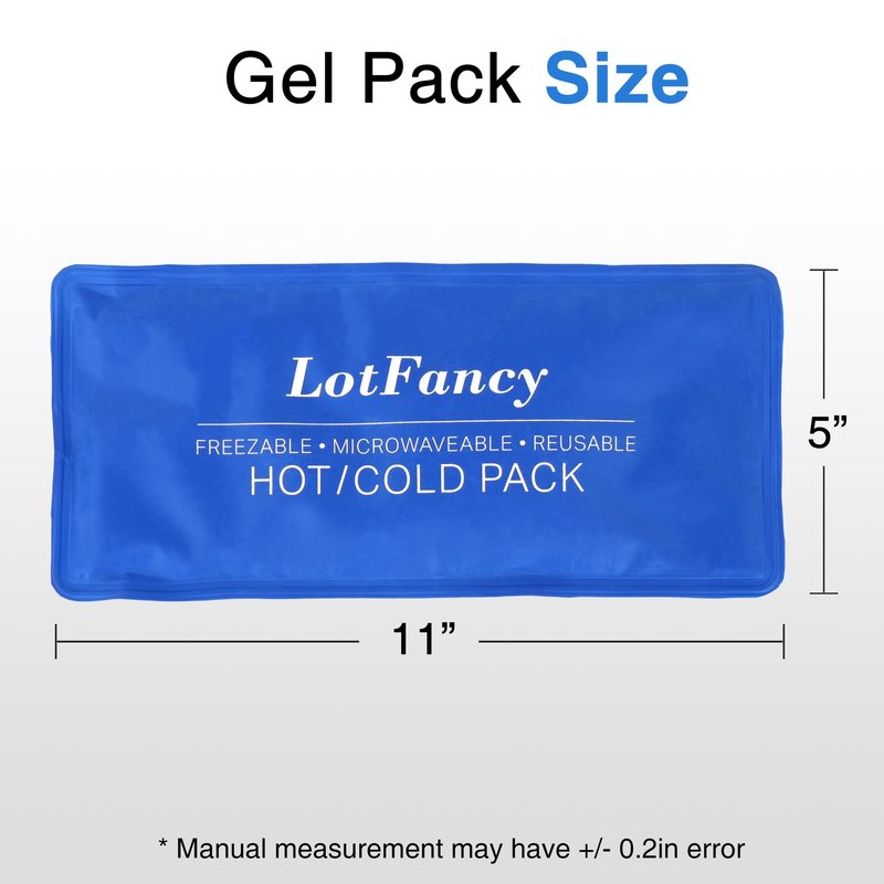 LotFancy Ice Pack for Injuries, Pack of 2, Reusable Hot Cold Pack for Therapy, Cooling or Heating Pad for First Aid, Back Shoulder Neck Head Feet Pain Relief, 11 x 5 Inches