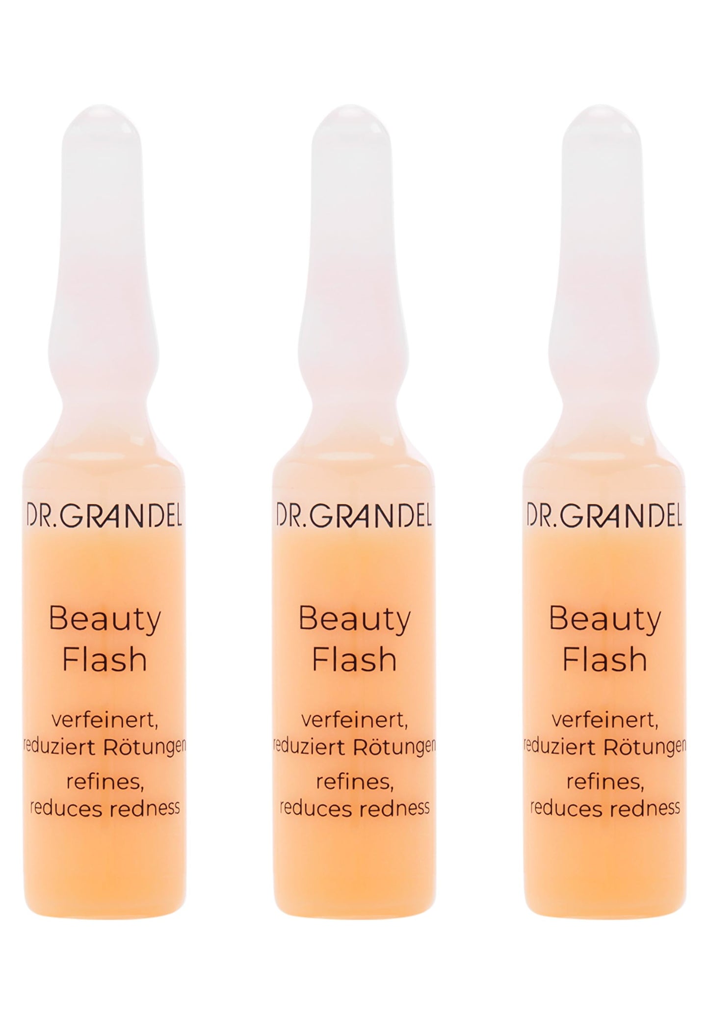 DR. GRANDEL Beauty Flash ampoules 3 x 3 ml – refining active ingredient concentrate, refines pores and reduces redness, leaves skin looking smooth and even, and ensures a perfect complexion