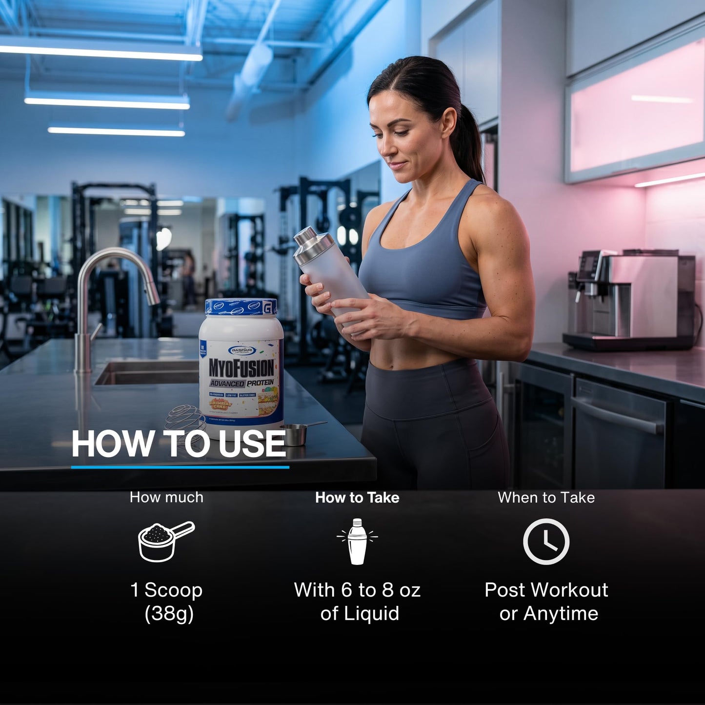 Gaspari Nutrition Myofusion Advanced Protein, Protein Blend with Whey Protein, Casein Protein and Isolate Protein, Low Fat and Gluten Free (2lbs, Cookies and Cream)
