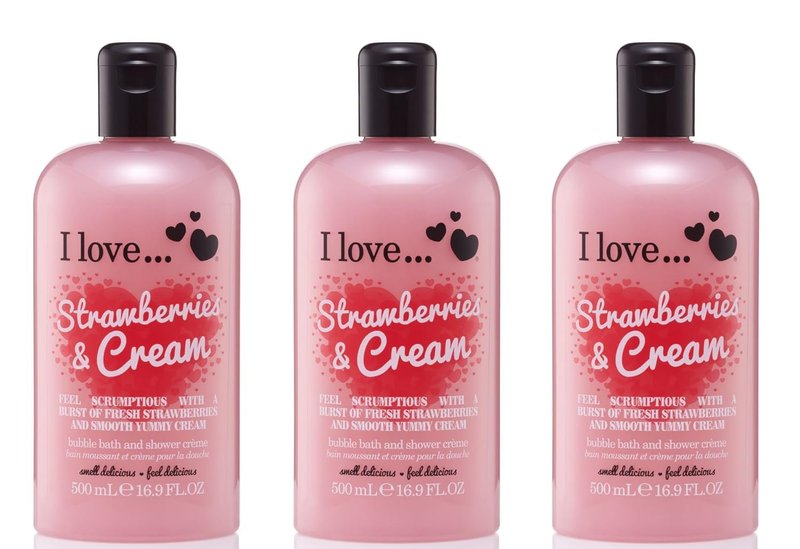 Strawberries and Cream Bath Cream - Hydrating Body Wash & Bubble Bath with Natural Fruit Extracts | 16.9 oz