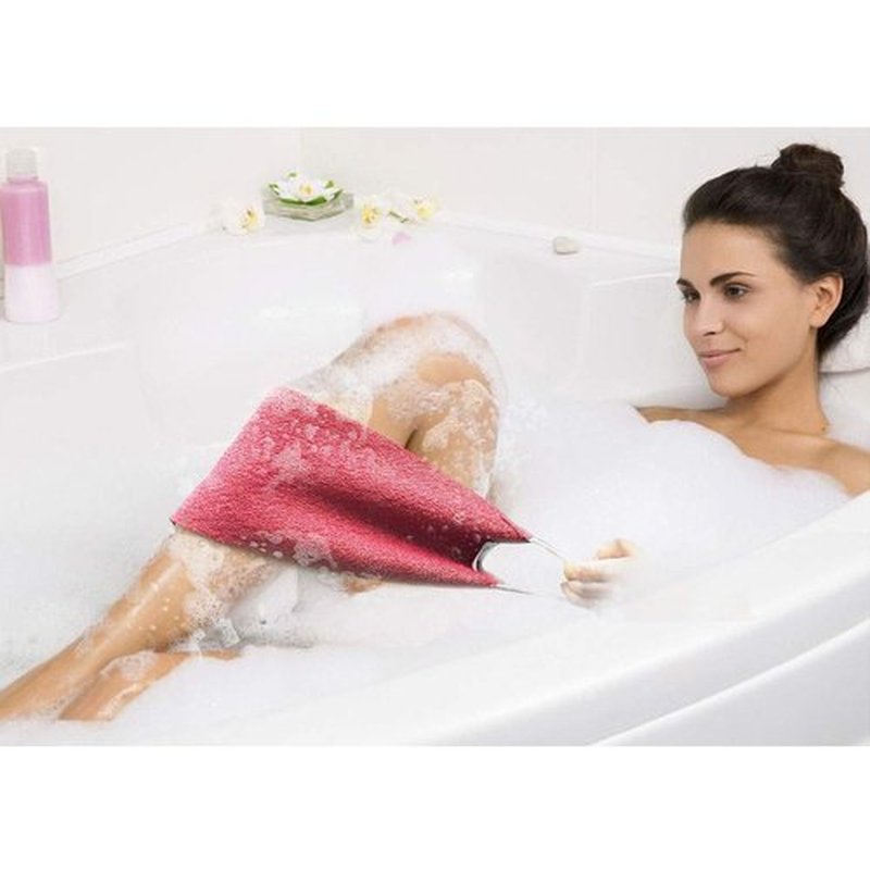 Evridwear Exfoliating Back Scrubber with Handles Two Sides for Body Shower Deep Cleans Skin Massages Invigorating Blood Circulation Men Women One Size (Pink)