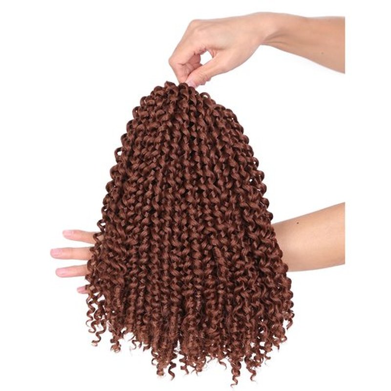 WIGER Kinky Curly Braiding Hair Marlybob Crochet Hair Bundle Ginger Jerry Curly Passion Twist Curly Boho Box Braid Braiding Hair Weave Synthetic Kinky Twist Hair for Bob Hairstyle (6 Packs, 10 Inch)