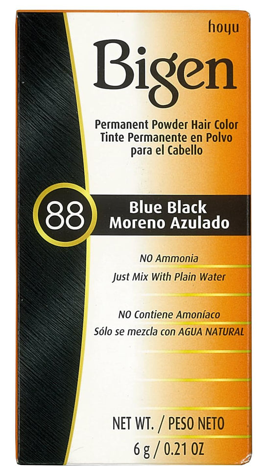 Bigen 88 Blue Black Permanent Powder Hair Color - 5 Pack for Rich, Long-Lasting Color