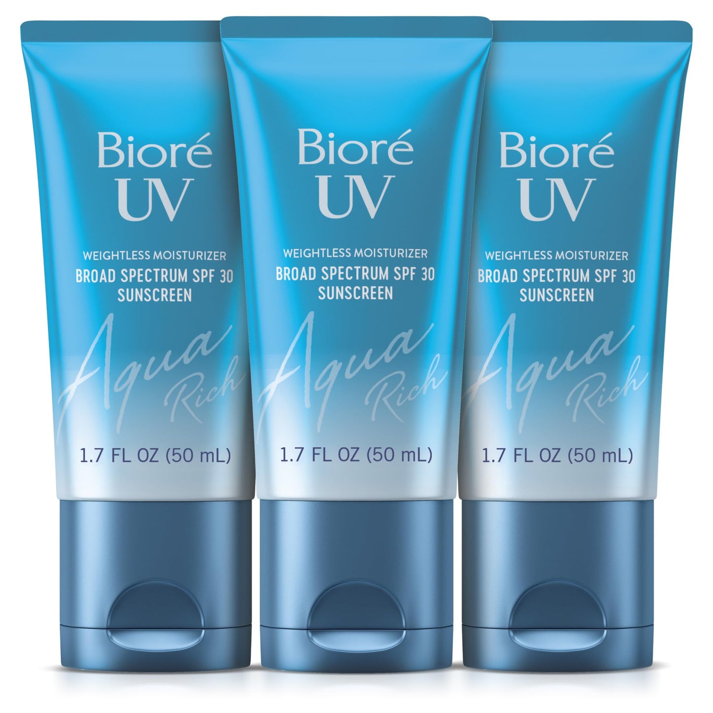 Biore UV Aqua Rich Moisturizer SPF 30 Facial Sunscreen, 1.7 fl oz, 3pk