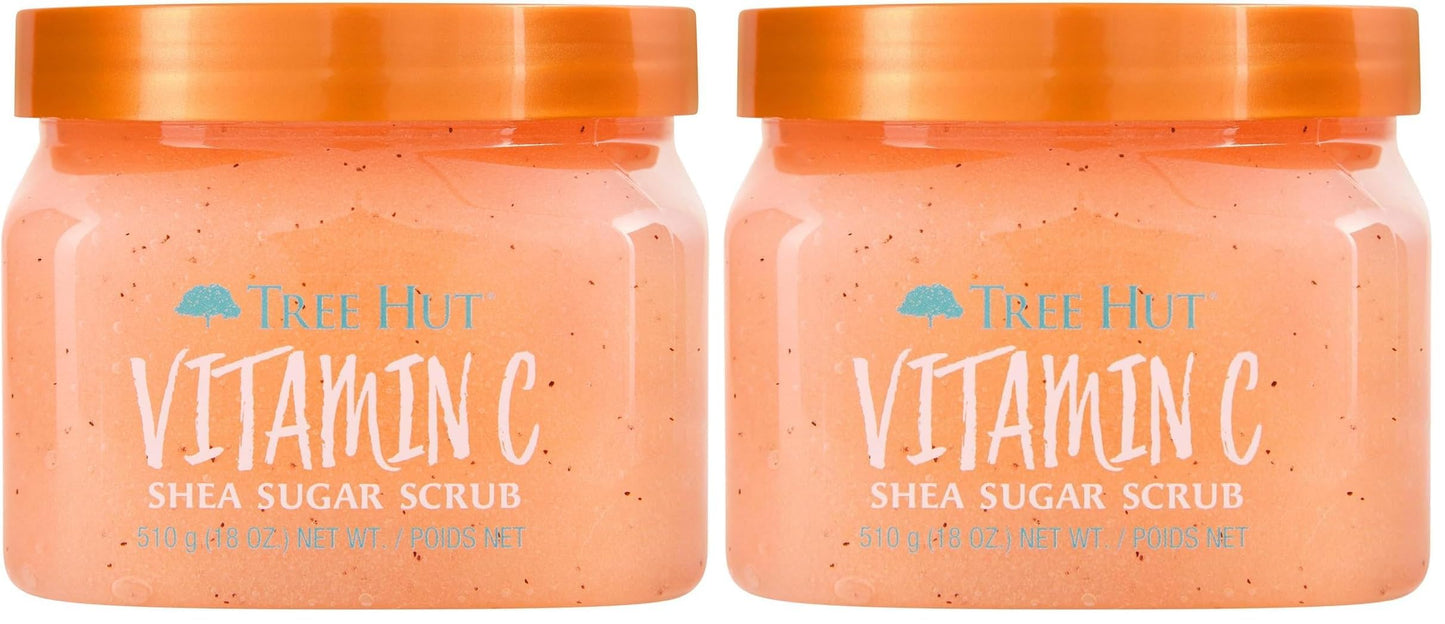 Tree Hut Vitamin C Sugar Scrub | 18 oz | Ultra Hydrating | Nourishing | Pack of 2