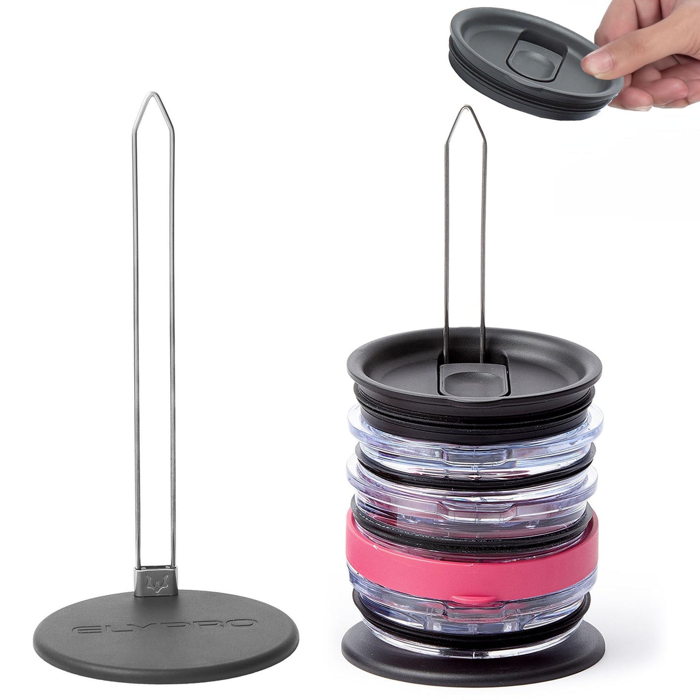 ELYPRO Tumbler Lid Organizer & Holder for Stanley, Yeti, Water Bottle Lids