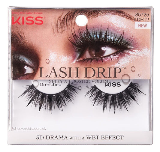 Kiss Lash Drip Drenched False Eyelashes – Pack of 6 for Stunning Volume