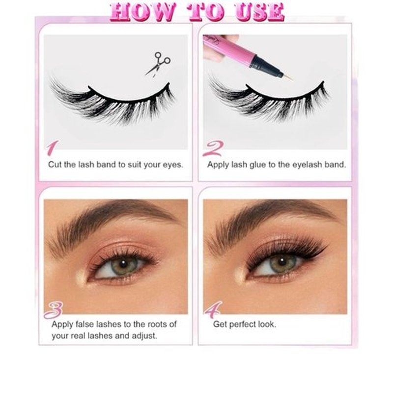 LODEVA 3D CAT EYE LASHES-FOX EYE LASHES-FAUX MINK LASH-FALSE STRIP LASHES-NATURAL GLAM-WATERPROOF-REUSABLE-15mm 1Pair (MYSTERIOUS)