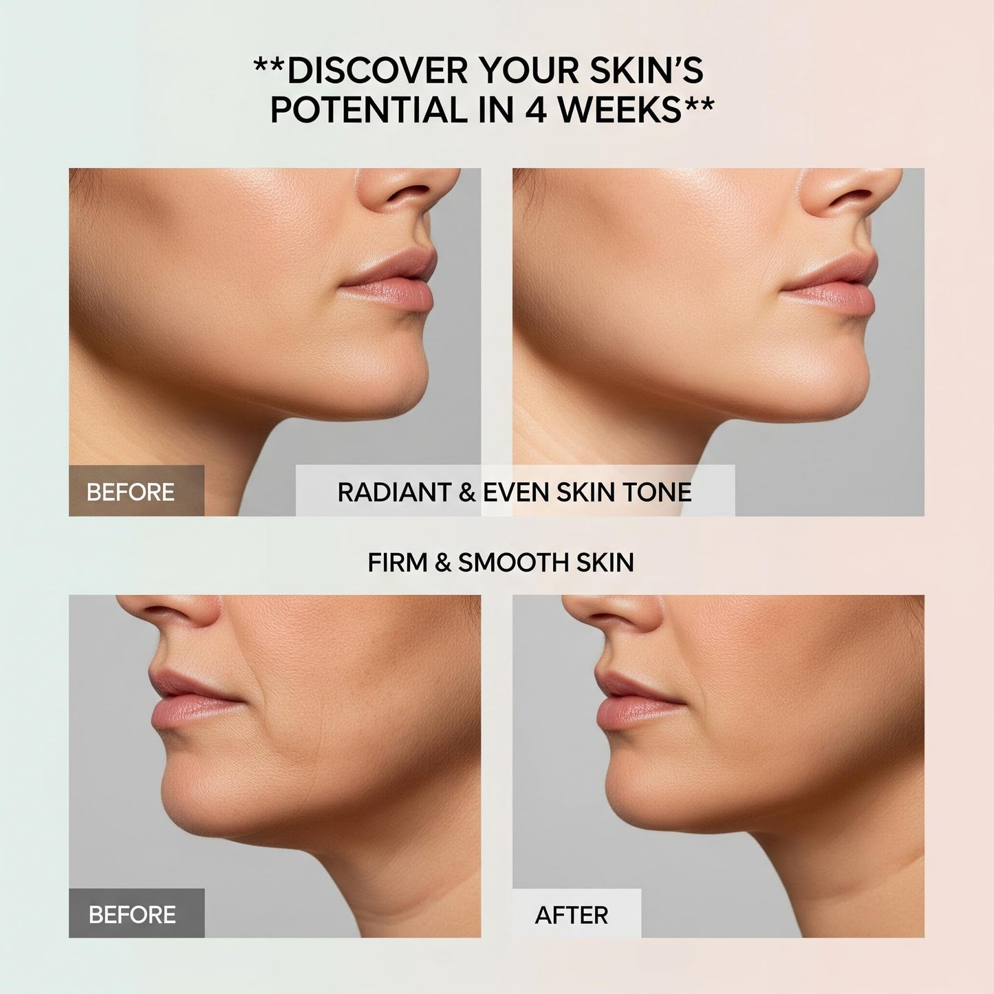Vitamin C Serum & Collagen Face Cream Set for Face, 2-Step Skincare