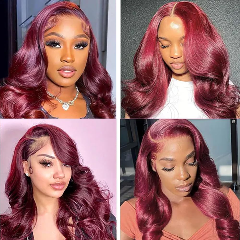 Burgundy Human Hair Bundles 99J Body Wave Human Hair Bundles Brazilian Unprocessed Virgin Hair 3 Bundles 12 12 12 Inch 99J Body Wave Bundles Wine Red Bundles Human Hair Extensions