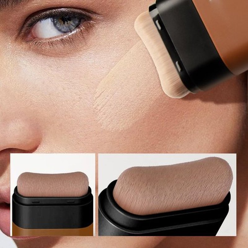 Korea Flawless Eraser Foundation Stick,Cooklesa Hydrating Lightweight Foundation Stick with Brush,Multiuse Foundation Stick Makeup Lightweight,Foundation Stick Makeup Built-In Foundation Brush (#5, 1)