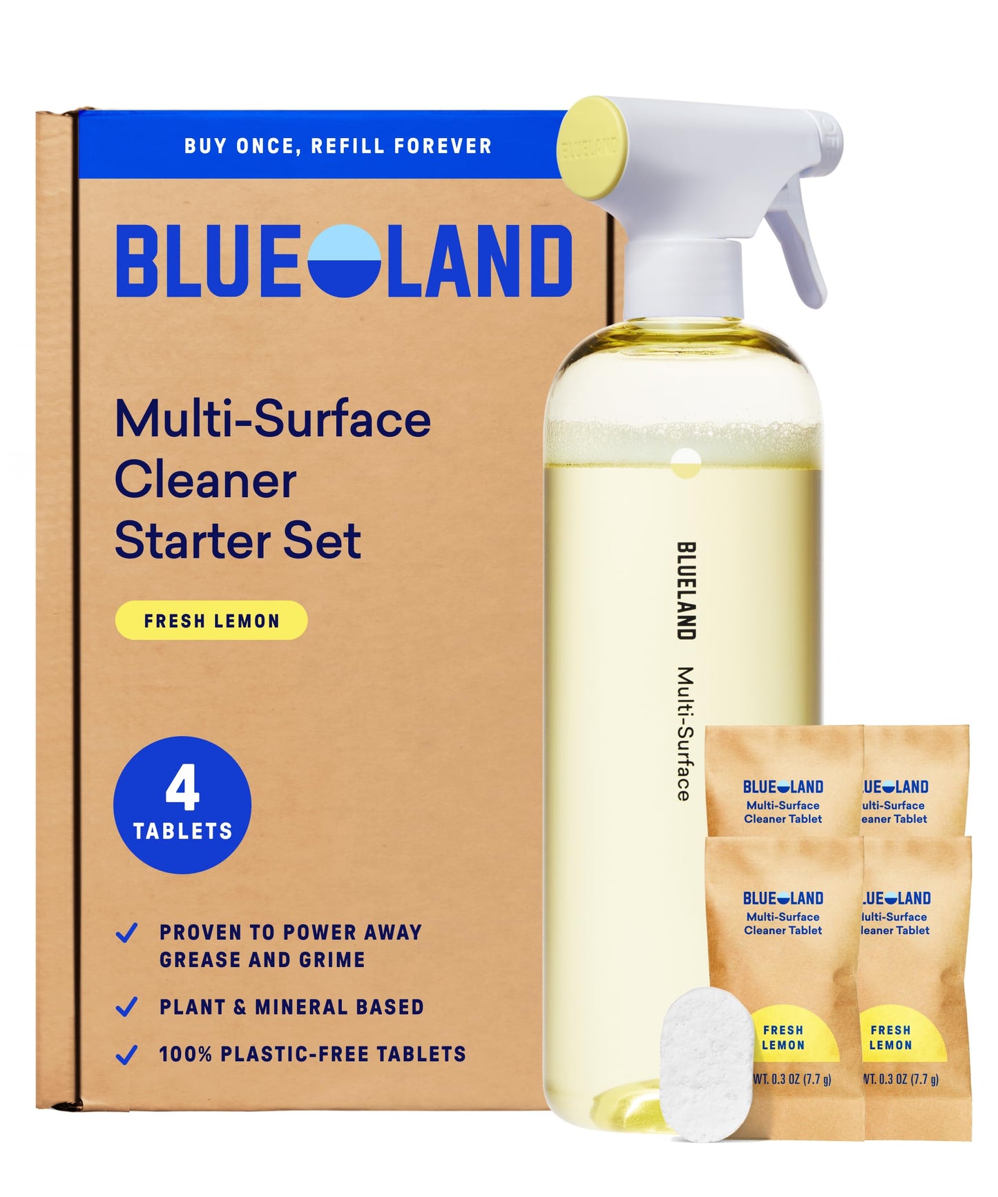 BLUELAND Multi-surface Spray Cleaner, Starter Set, Eucalyptus Mint