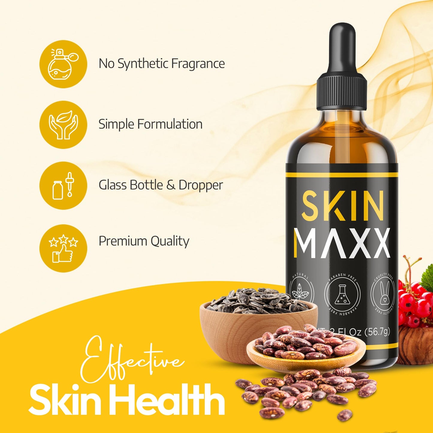 Organic Castor Oil, Rosehip Oil & Black Seed Oil for Face - Anti-Aging Facial Oil & Moisturizer for Women, Natural Ancient Remedy for Hydrated, Glowing Skin - Cold Pressed Face Oil (2 Fl Oz)