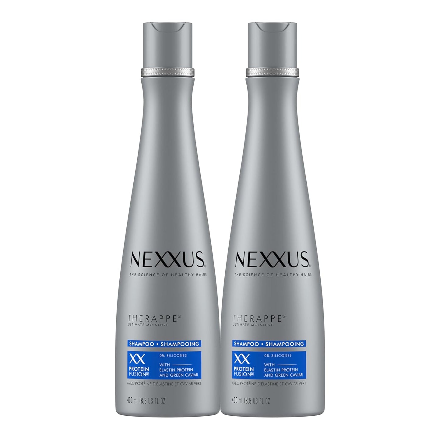 Nexxus Therappe Shampoo for Dry Hair - Ultimate Moisture, Silicone-Free, 2 Count (13.5 oz Each)
