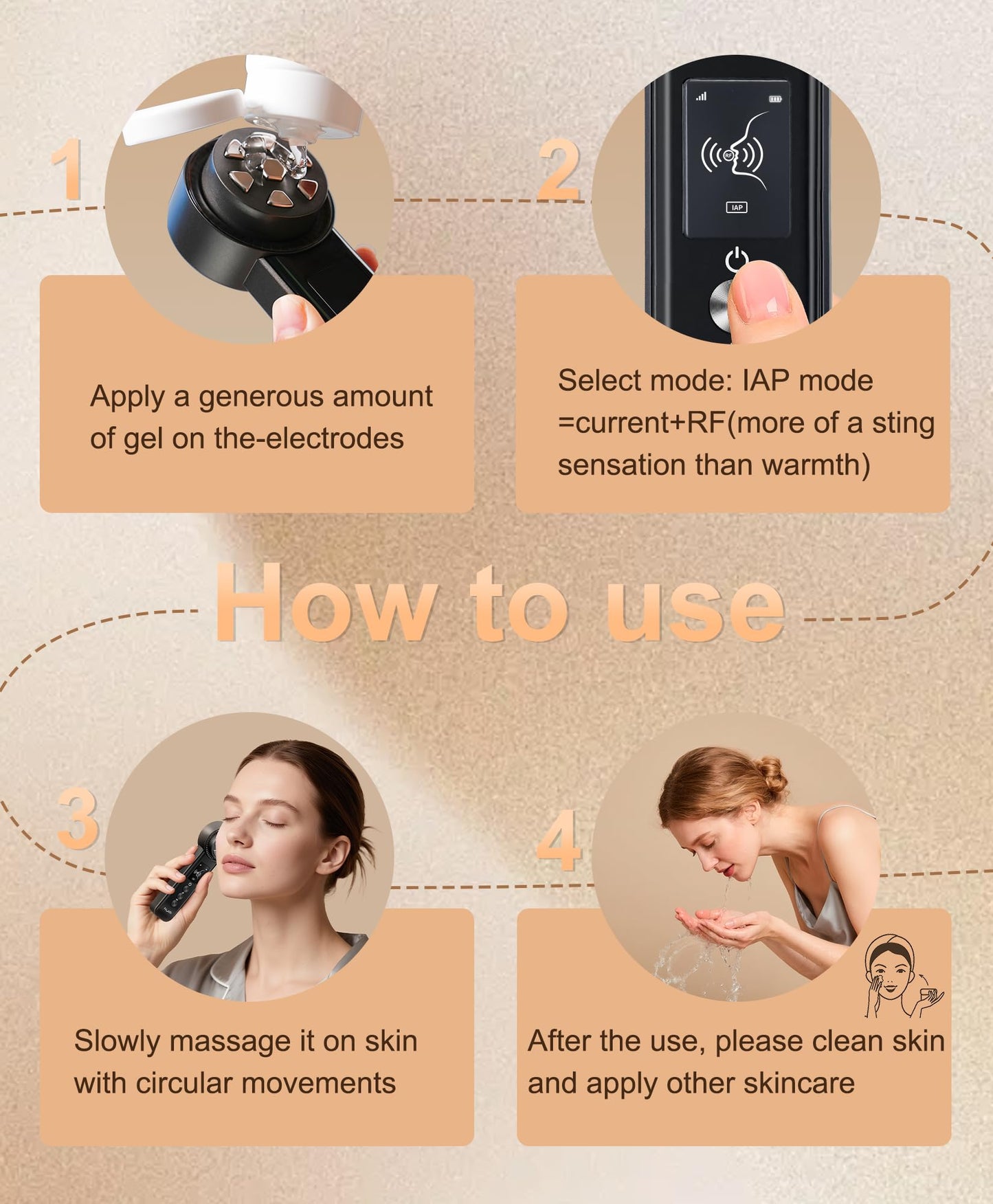 Radio-Frequency Skin Tightening Device | 6 in 1 Home-RF Face Beauty Device | Professional Facial Skin Tightening | Lifting | Wrinkle Reducing | Anti Aging | Depuff | Increase Absorption(with Gel)