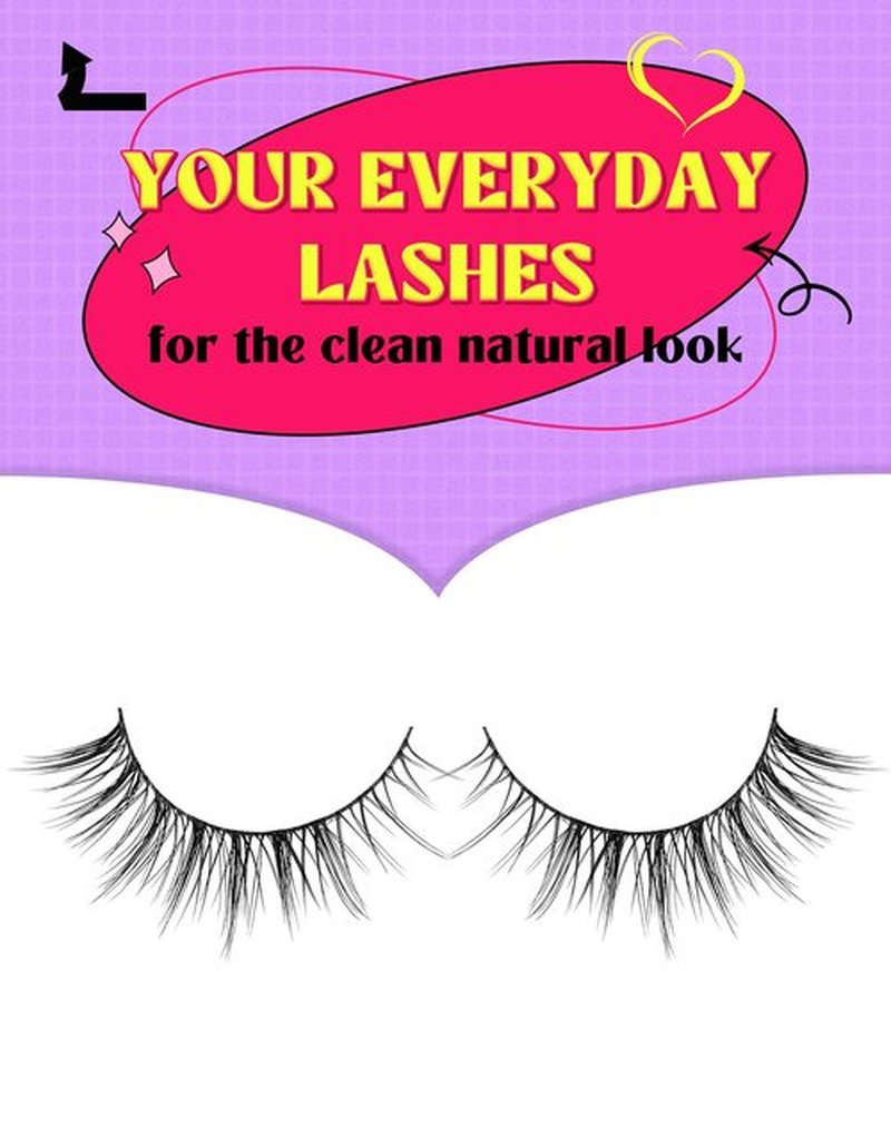Onlyall Natural Lashes Wispy Lashes Natural Look False Eyelashes Natural Flared Eyelashes False Eye Lashes Soft Fluffy Lashes 7 Pairs HF50-Short Lashes