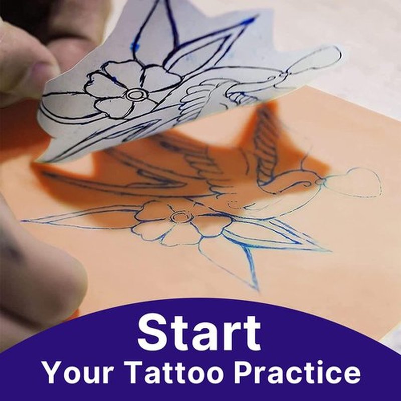 30pcs Tattoo Practice Skins with Transfer Paper - Usiriy Tattoo Skin Practice Kit Include 10pcs Tattoo Fake Skin and 20pcs Tattoo Stencil Paper Tattoo Starter Practice Kit Tattoo Supplies