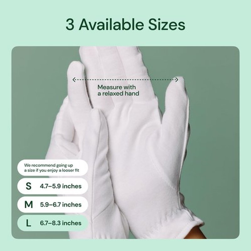 Clearbody Organics Large White Organic Cotton Gloves 5 Pairs (10 Pcs) – 100% Organic Cotton Gloves for Dry Hands –Reusable Moisturizing Gloves for Cracked Hands Repair