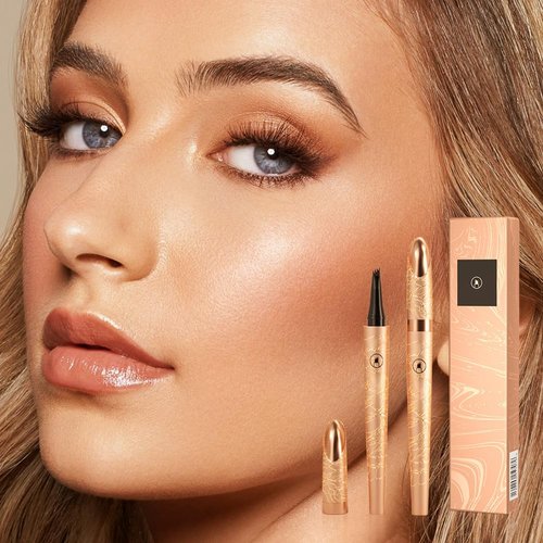 3D Microblading Eyebrow Pencil 4 Fork Tip, 2PCS Magic Eyebrow Pencil Precise Brow Pen Microblading Eyebrow Pencil, Waterproof Eye Brown Makeup Long-Lasting Eyebrow Pencil Stay on All Day (Black)