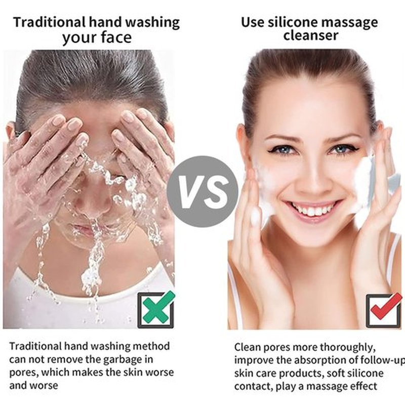 VWMYQ Silicone Face Scrubber for Men Facial Cleansing Brush Silicone Face Wash Brush Manual Waterproof Cleansing Skin Care Face Brushes for Cleansing and Exfoliating (White)