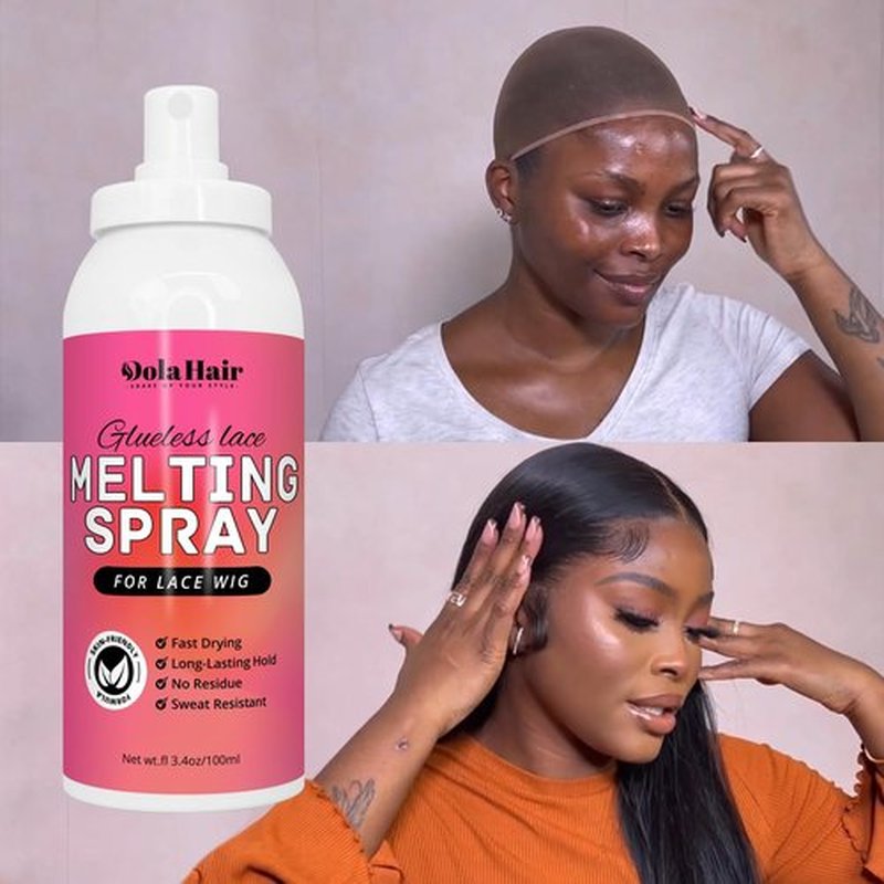 Dolahair Lace Glue Kit Lace Tint Mousse Wig Glue Kit complete set lace front kit wig installation kit wig melting kit Melting Spray for Lace Wig Melt Wig Essentials (Medium Brown)