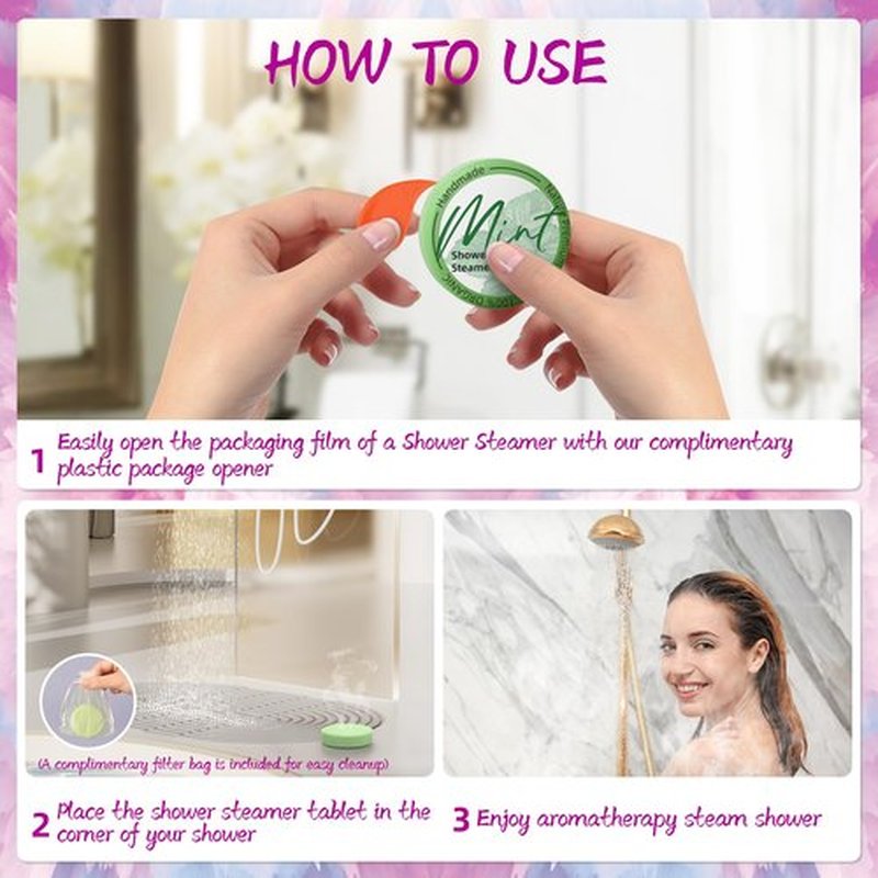 Shower Steamers Aromatherapy 8 Pack - Gifts for Women, Shower Bombs with Essential Oils, Self Care and Stress Relief Stocking Stuffers, Birthday Gifts for Women and Men. Dreamy Watercolor Style