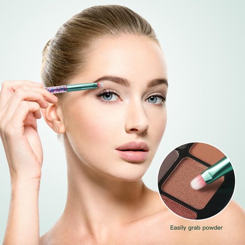 RAEEIKPHZ Makeup for Girls Make Up, Foundation Fan Crystal Bling Liquid Blush Powder Lip Eye Shadow Blender Eyebrow Makeup Brushes Set for Girls Teens Gift Present