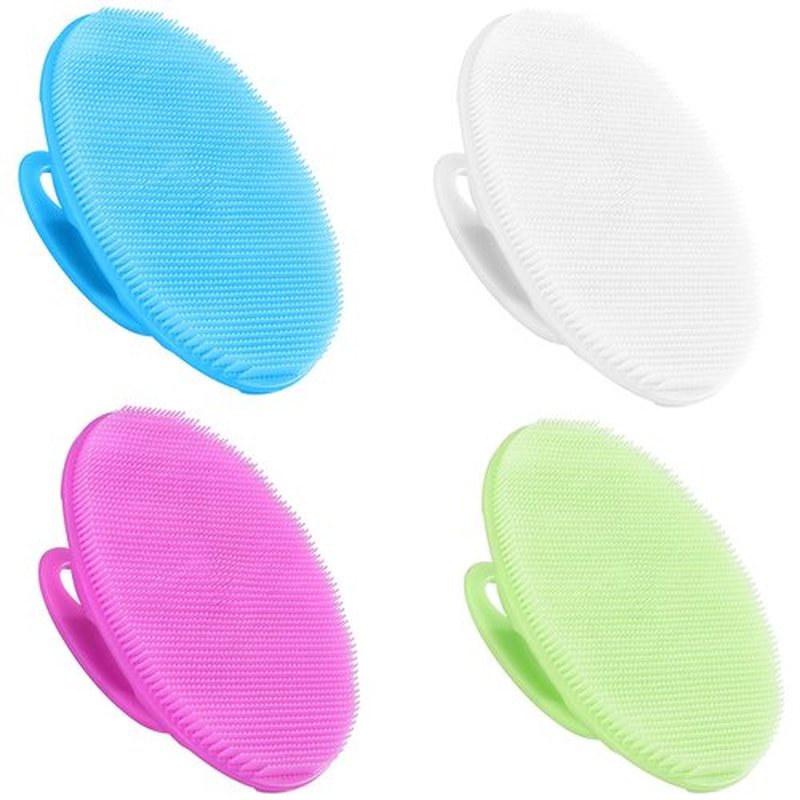 INNERNEED Food-Grade Soft Body Scrubber Gentle Exfoliating Scrub Cleansing Loofah Shower Brush, More Hygienic, Family Pack (Pack of 4)