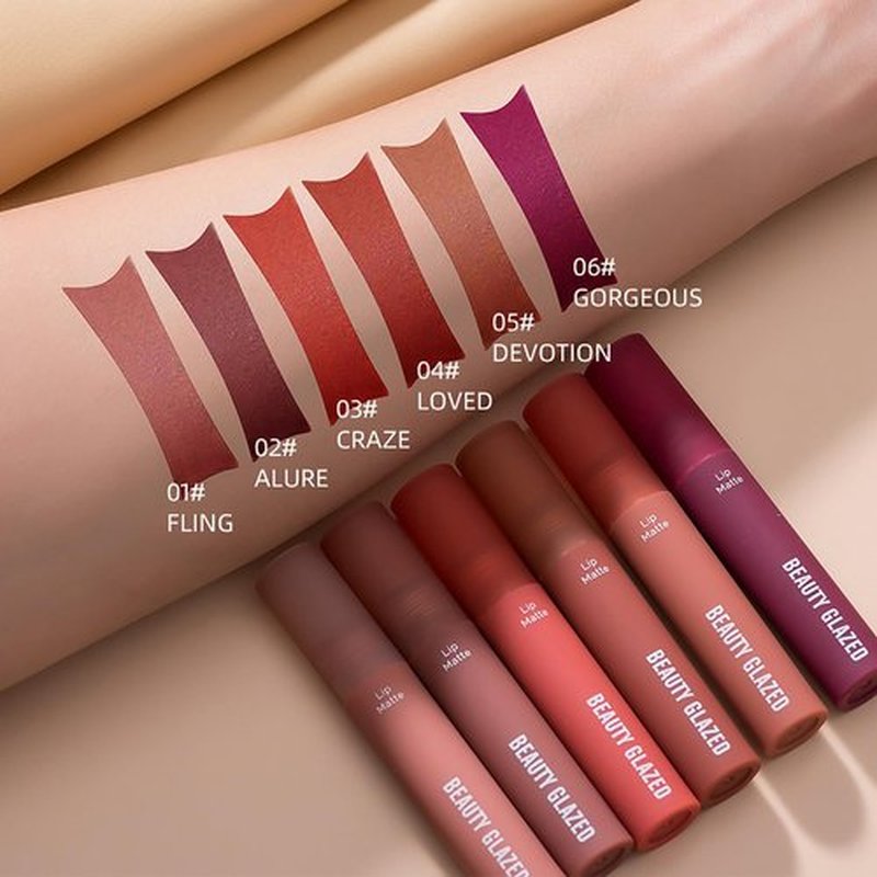 EnMart 8 Pcs Matte Liquid Lipstick Set, Beauty Glazed Lip Gloss, Lip Balm Makeup Kit, Long-Lasting Lip Oil, Waterproof Lipstick, Nude Lip Satin Tint Lip Cosmetics Sets for Women, Liquid Matte Lipstick