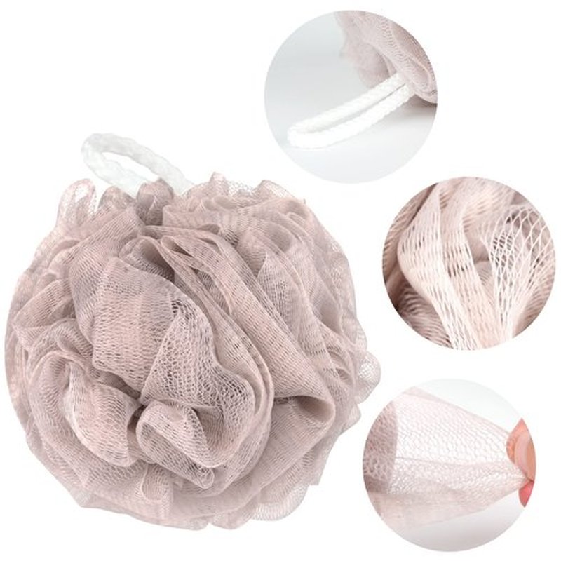 Fu Store Bath Sponges Shower Loofahs 70g Mesh Balls Sponge 4 Solid Colors for Body Wash Bathroom Men Women - 4 Pack Scrubber Cleaning Loofah Bathing Accessories