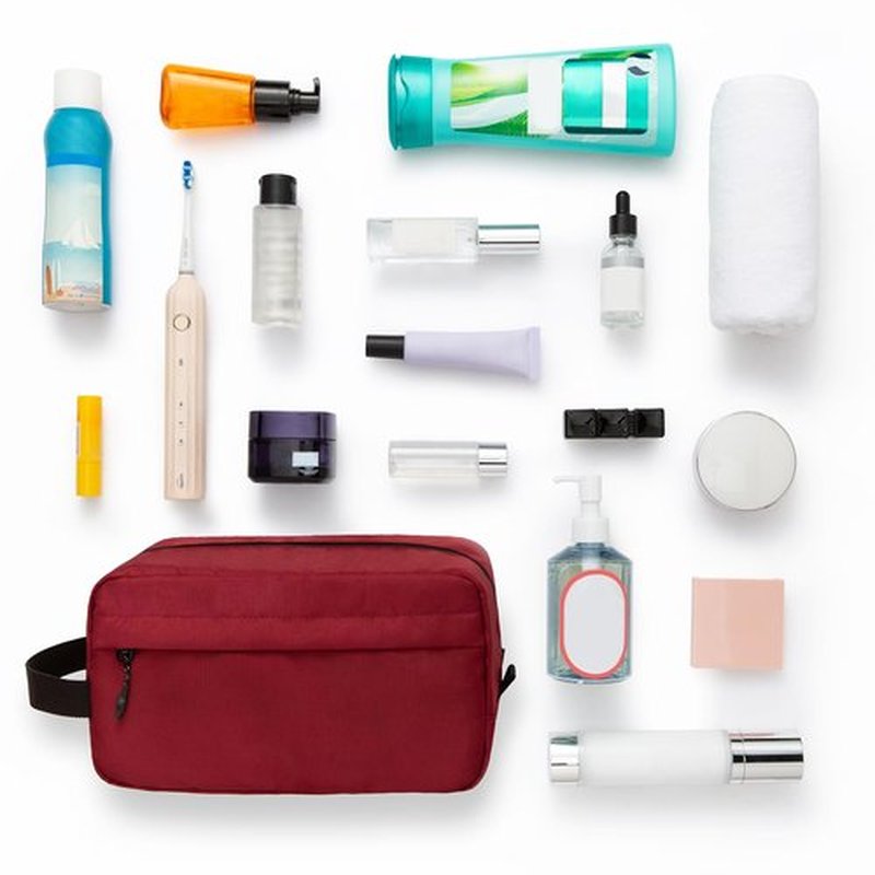 Vorspack Toiletry Bag Hanging Dopp Kit for Men Water Resistant Shaving Bag with Large Capacity for Travel - Maroon