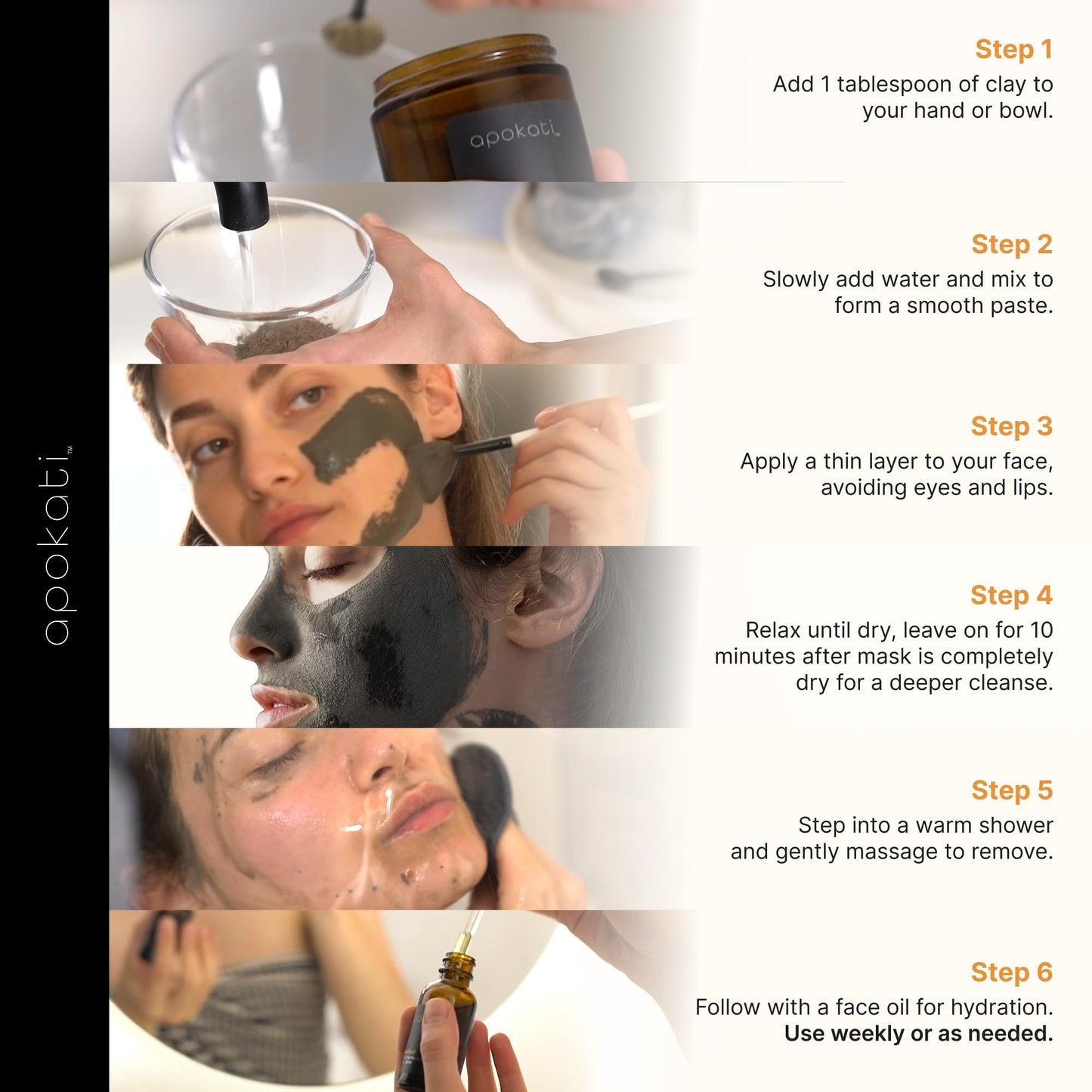 Apokati Metamorphosis Cleansing Clay Mask with Organic Herbs, Natural Resins, and Mineral-Rich Formula, Suitable for Sensitive Skin, 3.5oz (100g)
